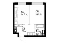 Планировка 1-комнатной квартиры, 42,7 м2