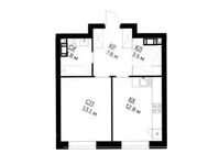 Планировка 1-комнатной квартиры, 41 м2