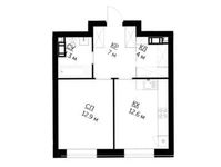 Планировка 1-комнатной квартиры, 40,8 м2