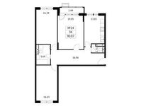 Планировка 3-комнатной квартиры, 90,87 м2