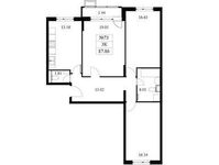 Планировка 3-комнатной квартиры, 87,86 м2