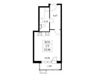 Планировка квартиры студии, 33,4 м2