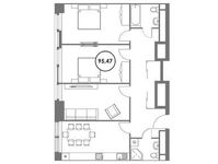 Планировка 3-комнатной квартиры, 95,47 м2