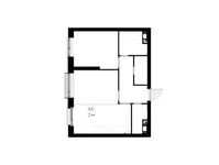 Планировка 2-комнатной квартиры, 46,4 м2