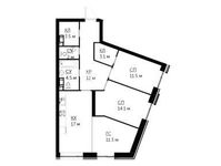Планировка 3-комнатной квартиры, 78,9 м2