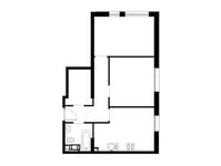 Планировка 2-комнатной квартиры, 55,4 м2