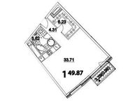 Планировка 1-комнатной квартиры, 45,8 м2