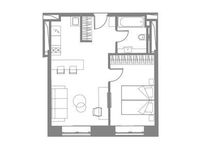 Планировка 2-комнатной квартиры, 42,08 м2