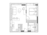 Планировка 2-комнатной квартиры, 41,11 м2