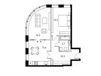 Планировка 2-комнатной квартиры, 57,2 м2