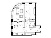 Планировка 2-комнатной квартиры, 57,8 м2