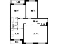 Планировка 3-комнатной квартиры, 85,47 м2
