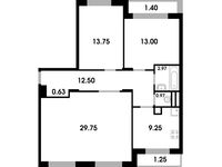 Планировка 3-комнатной квартиры, 88 м2