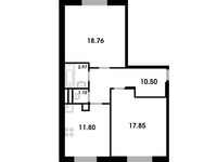 Планировка 2-комнатной квартиры, 63 м2
