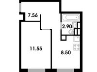 Планировка 1-комнатной квартиры, 29,81 м2
