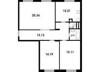 Планировка 3-комнатной квартиры, 86 м2