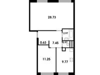 Планировка 2-комнатной квартиры, 61,37 м2