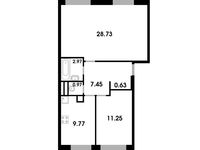 Планировка 2-комнатной квартиры, 62,33 м2