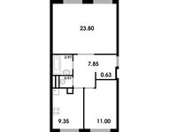 Планировка 2-комнатной квартиры, 56 м2