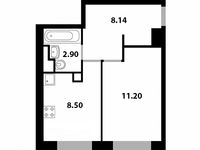 Планировка 1-комнатной квартиры, 30 м2