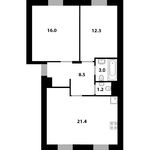 Планировка 2-комнатной квартиры, 30,89 м2