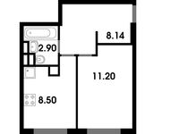 Планировка 1-комнатной квартиры, 30 м2