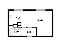Планировка 1-комнатной квартиры, 30,8 м2
