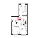 Планировка 1-комнатной квартиры, 45 м2