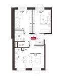 Планировка 2-комнатной квартиры, 62 м2