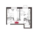 Планировка 1-комнатной квартиры, 29 м2