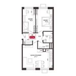 Планировка 2-комнатной квартиры, 57 м2