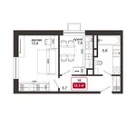 Планировка 1-комнатной квартиры, 32 м2