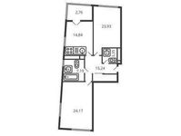 Планировка 2-комнатной квартиры, 93,9 м2