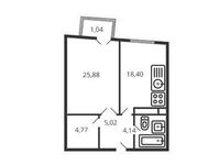 Планировка 1-комнатной квартиры, 59,4 м2