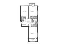 Планировка 2-комнатной квартиры, 91,9 м2
