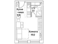 Планировка квартиры студии, 23,4 м2