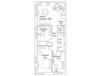Планировка 4-комнатной квартиры, 81 м2