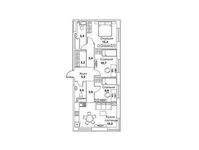 Планировка 3-комнатной квартиры, 81,3 м2