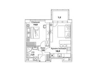 Планировка 1-комнатной квартиры, 40,5 м2