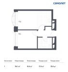Планировка 1-комнатной квартиры, 36,1 м2