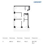 Планировка 3-комнатной квартиры, 64,3 м2
