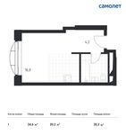 Планировка квартиры студии, 24,6 м2