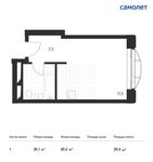 Планировка квартиры студии, 25,1 м2