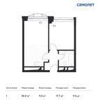 Планировка 1-комнатной квартиры, 36,4 м2