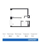 Планировка 1-комнатной квартиры, 35,2 м2