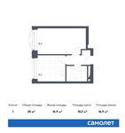 Планировка 1-комнатной квартиры, 35 м2