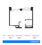 Планировка квартиры студии, 31,3 м2