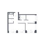 Планировка 2-комнатной квартиры, 63,8 м2