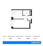 Планировка 1-комнатной квартиры, 35 м2