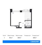 Планировка квартиры студии, 31,3 м2